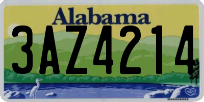 AL license plate 3AZ4214