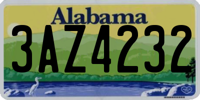AL license plate 3AZ4232