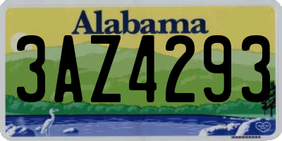 AL license plate 3AZ4293