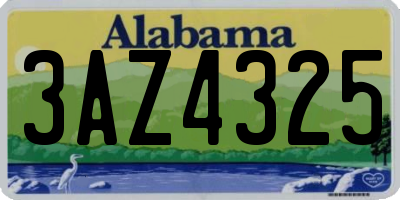 AL license plate 3AZ4325