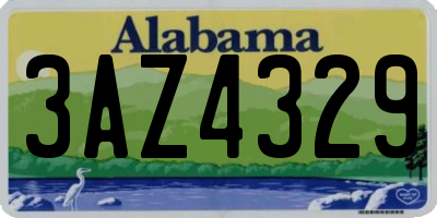 AL license plate 3AZ4329