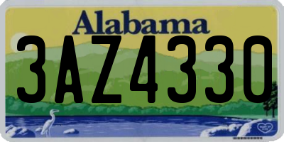 AL license plate 3AZ4330