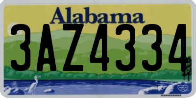AL license plate 3AZ4334