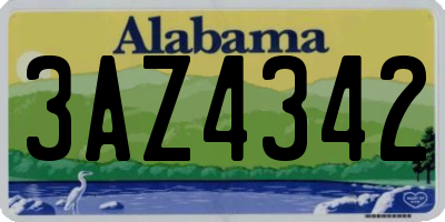 AL license plate 3AZ4342