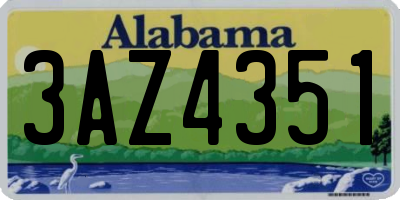 AL license plate 3AZ4351