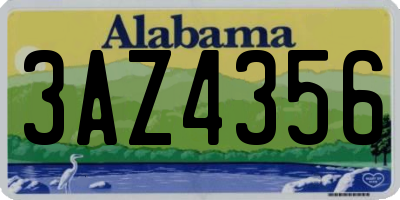 AL license plate 3AZ4356