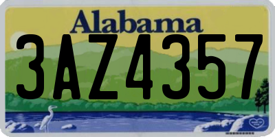 AL license plate 3AZ4357