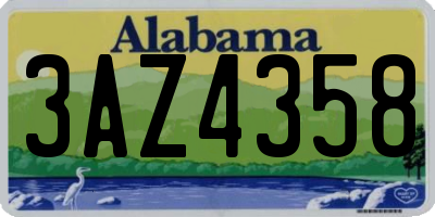 AL license plate 3AZ4358