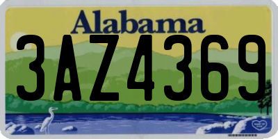 AL license plate 3AZ4369