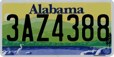 AL license plate 3AZ4388