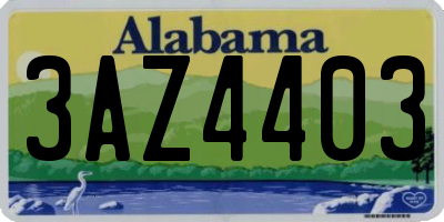 AL license plate 3AZ4403