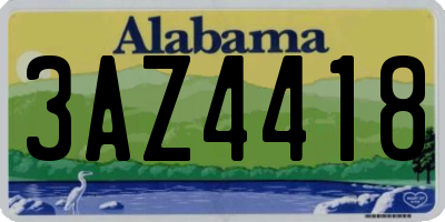 AL license plate 3AZ4418