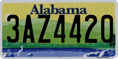 AL license plate 3AZ4420