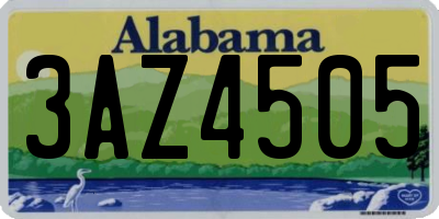 AL license plate 3AZ4505