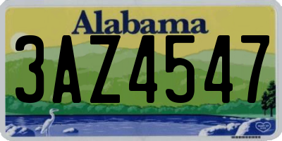 AL license plate 3AZ4547