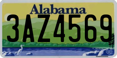 AL license plate 3AZ4569