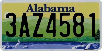AL license plate 3AZ4581