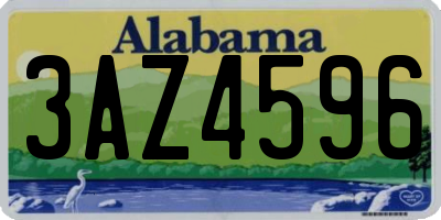 AL license plate 3AZ4596