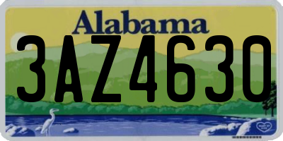 AL license plate 3AZ4630