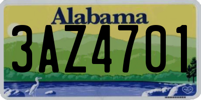 AL license plate 3AZ4701