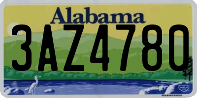 AL license plate 3AZ4780