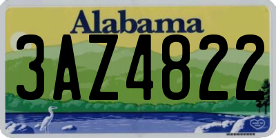 AL license plate 3AZ4822