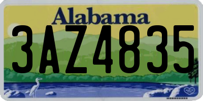 AL license plate 3AZ4835