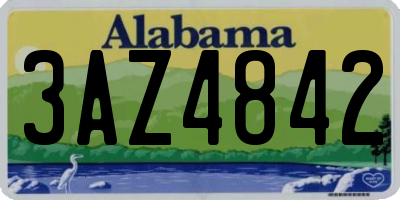 AL license plate 3AZ4842