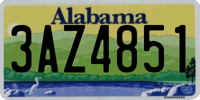 AL license plate 3AZ4851