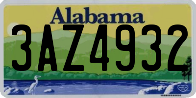 AL license plate 3AZ4932
