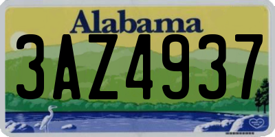 AL license plate 3AZ4937