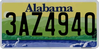 AL license plate 3AZ4940