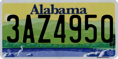 AL license plate 3AZ4950
