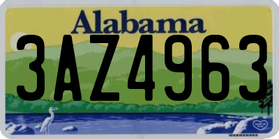 AL license plate 3AZ4963