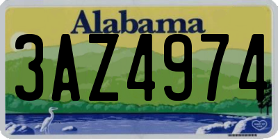 AL license plate 3AZ4974