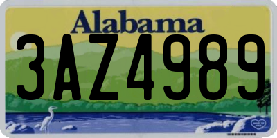 AL license plate 3AZ4989
