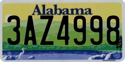 AL license plate 3AZ4998