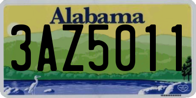 AL license plate 3AZ5011