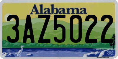 AL license plate 3AZ5022