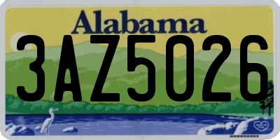 AL license plate 3AZ5026