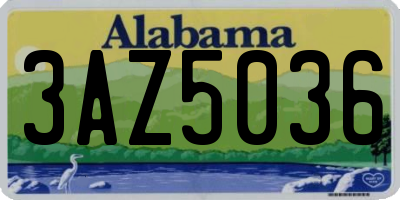 AL license plate 3AZ5036