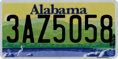 AL license plate 3AZ5058