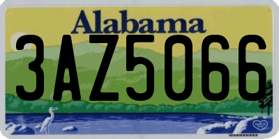 AL license plate 3AZ5066