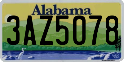 AL license plate 3AZ5078