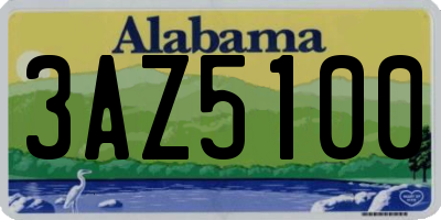AL license plate 3AZ5100