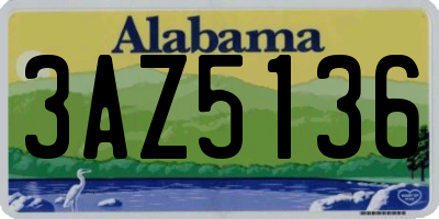 AL license plate 3AZ5136