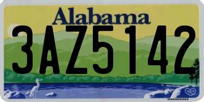AL license plate 3AZ5142