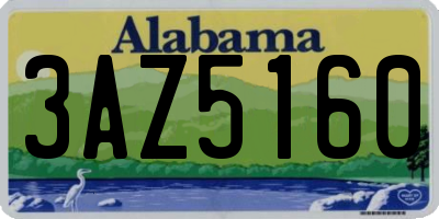 AL license plate 3AZ5160