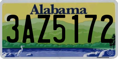 AL license plate 3AZ5172