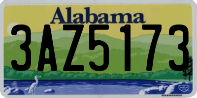 AL license plate 3AZ5173